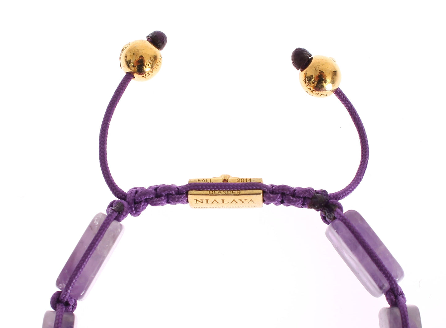 Nialaya Dazzling Diamond Gold-Plated Amethyst Bracelet Nialaya