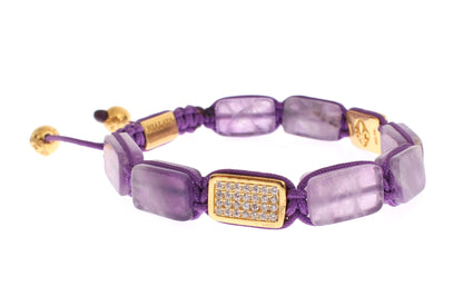 Nialaya Dazzling Diamond Gold-Plated Amethyst Bracelet Nialaya