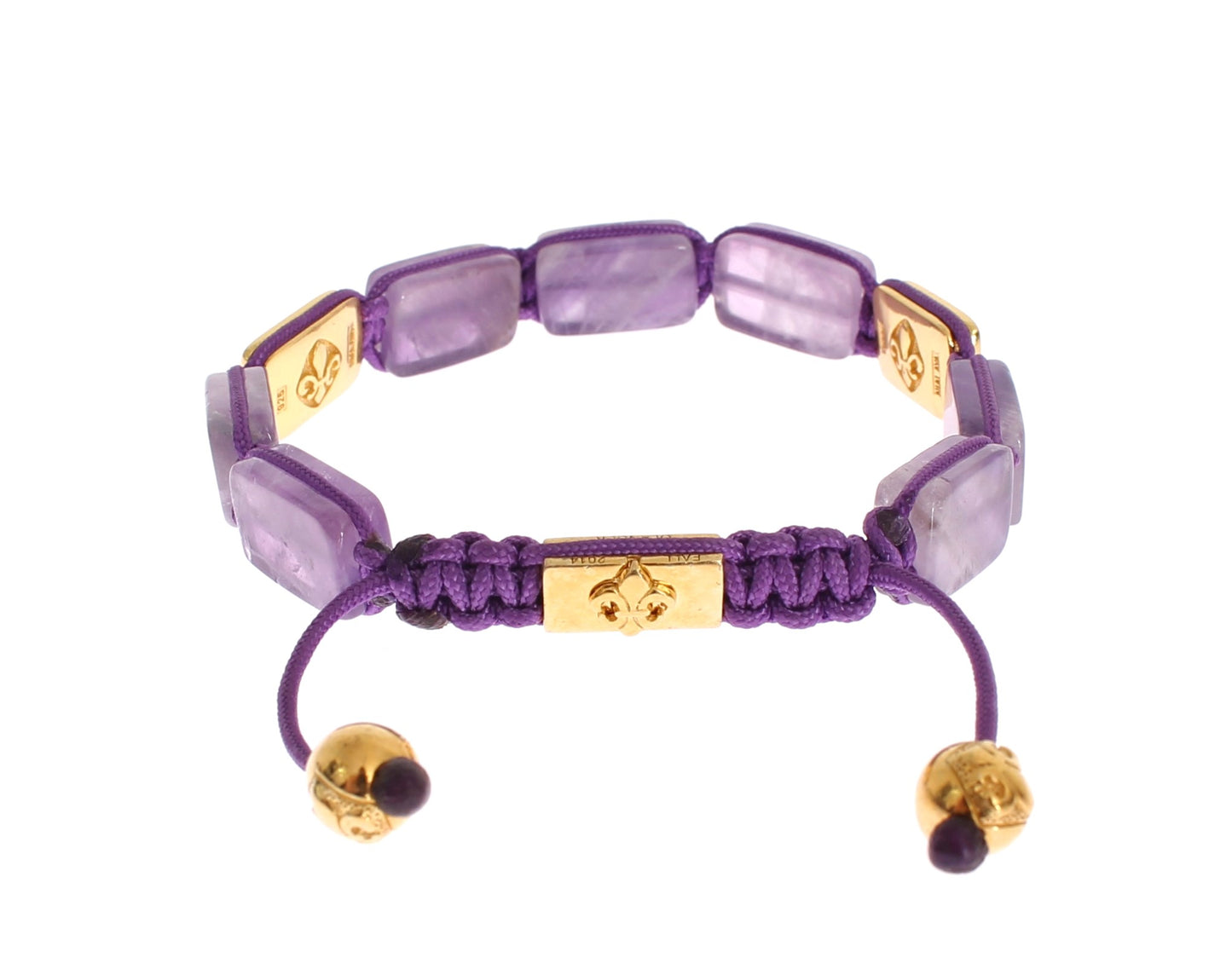 Nialaya Dazzling Diamond Gold-Plated Amethyst Bracelet Nialaya