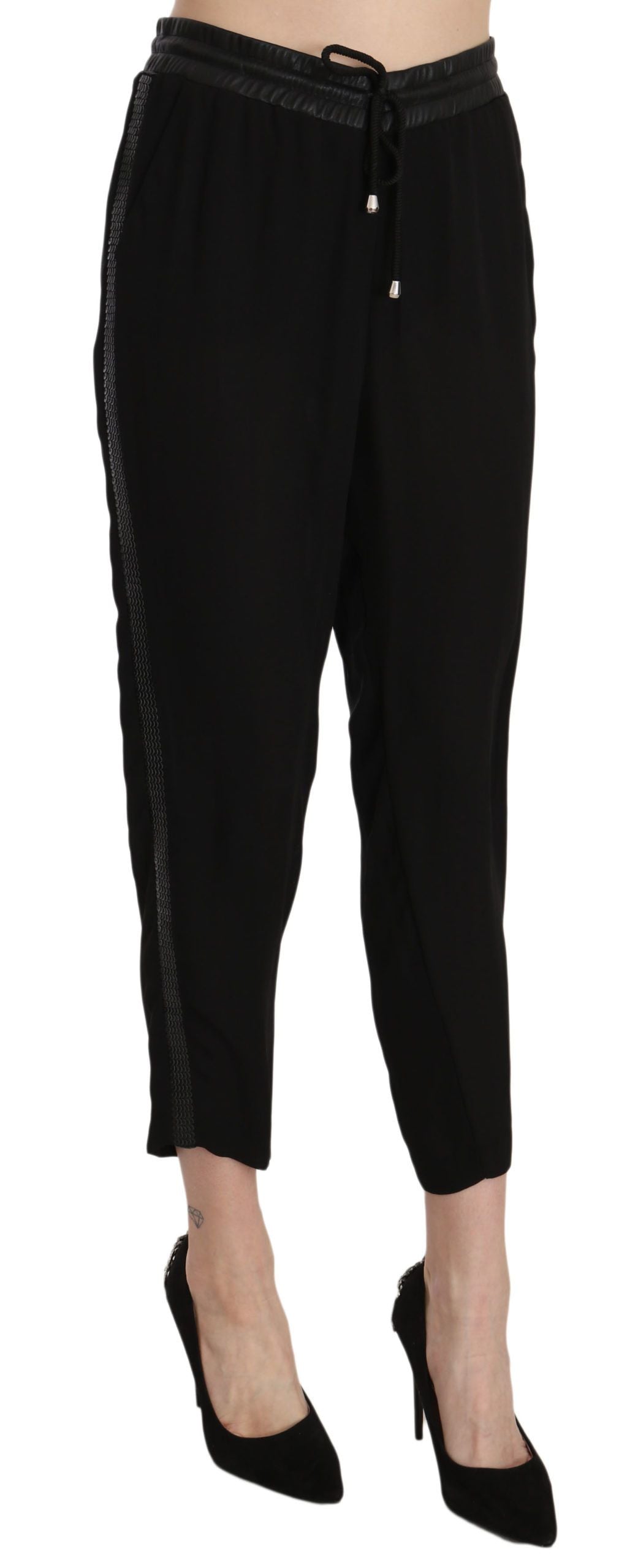 Guess Chic High Waist Cropped Pants in Elegant Black Guess