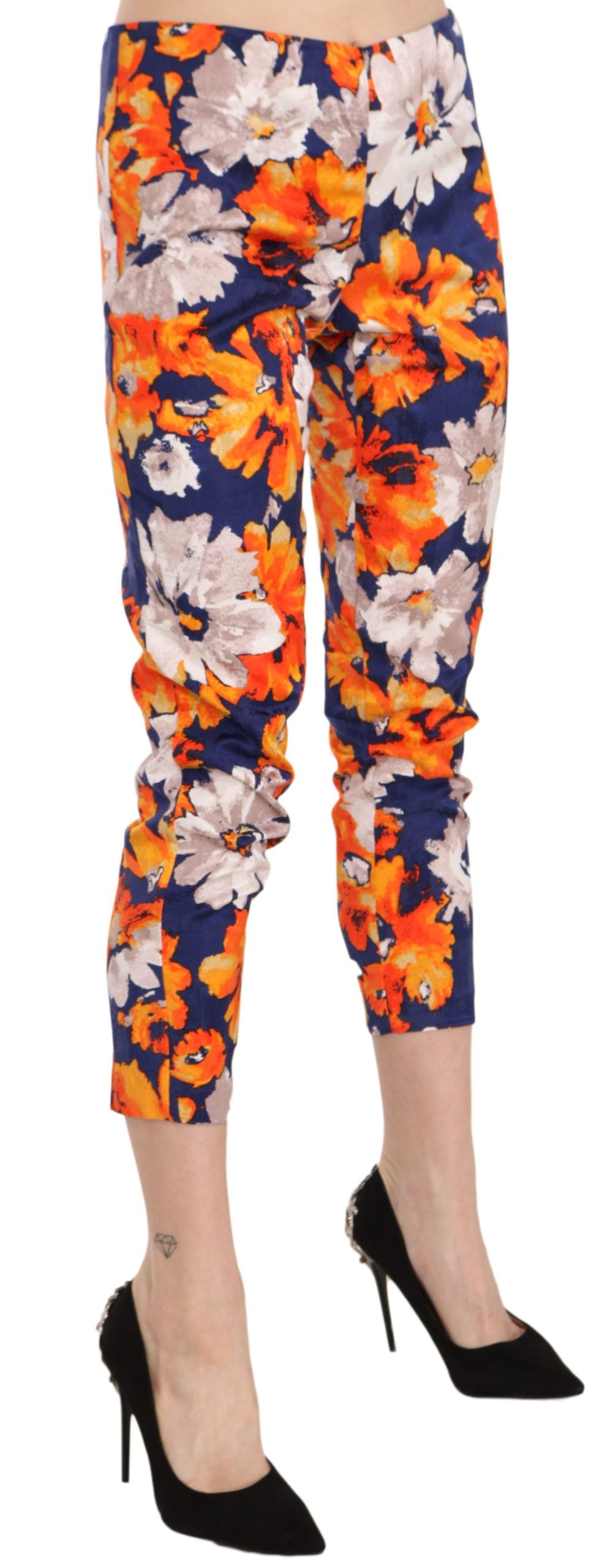 LANACAPRINA Floral Print Skinny Mid-Waist Pants LANACAPRINA