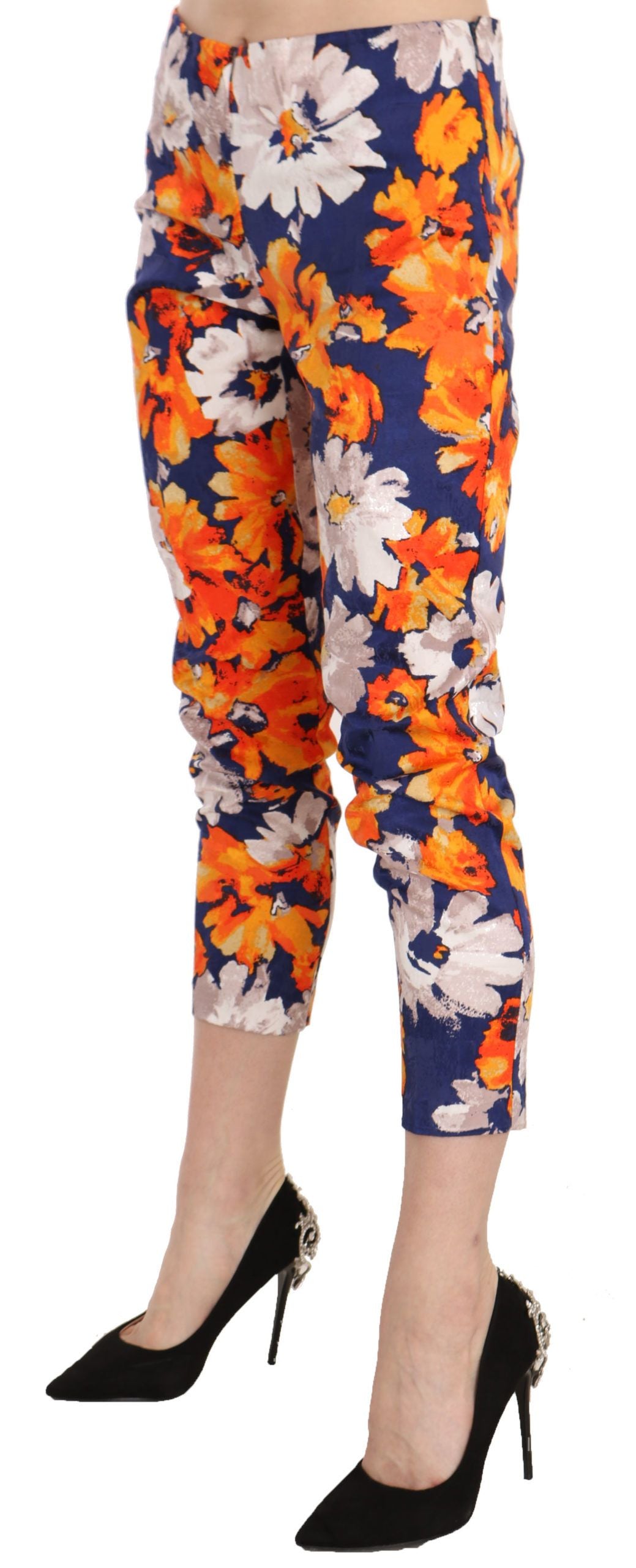 LANACAPRINA Floral Print Skinny Mid-Waist Pants LANACAPRINA