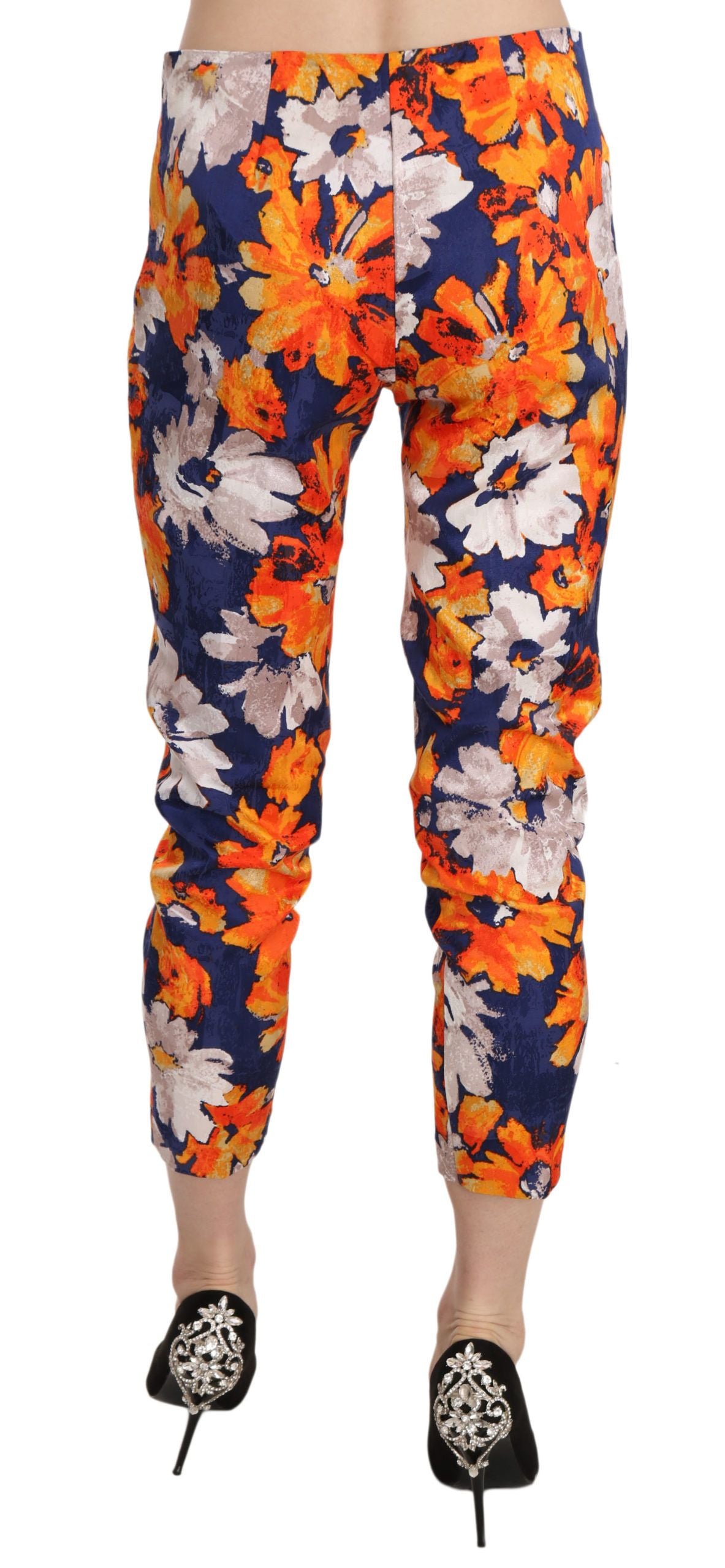 LANACAPRINA Floral Print Skinny Mid-Waist Pants LANACAPRINA