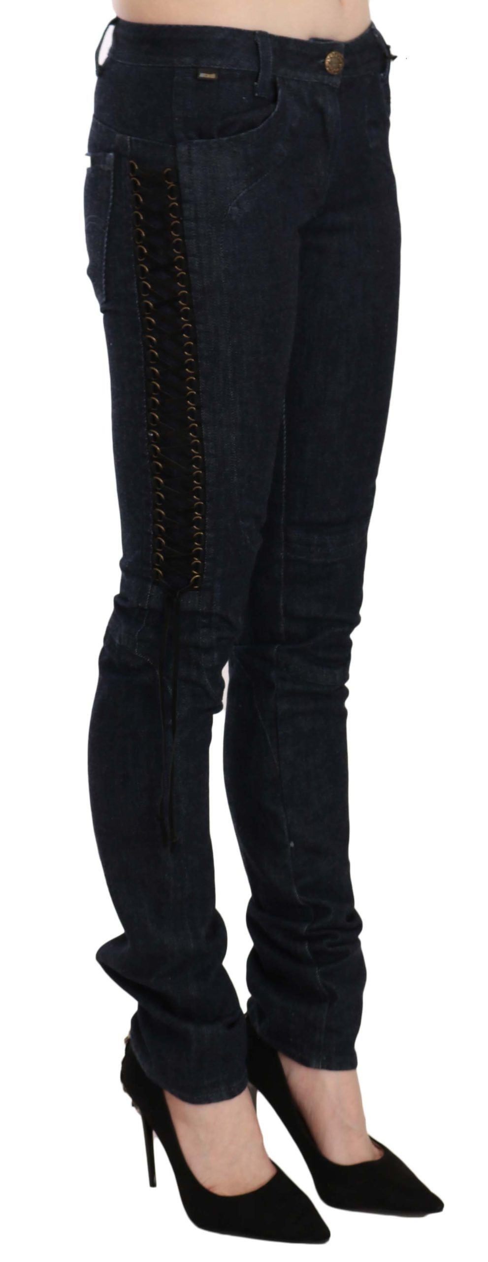 Just Cavalli Elegant Low Waist Skinny Trousers Just Cavalli