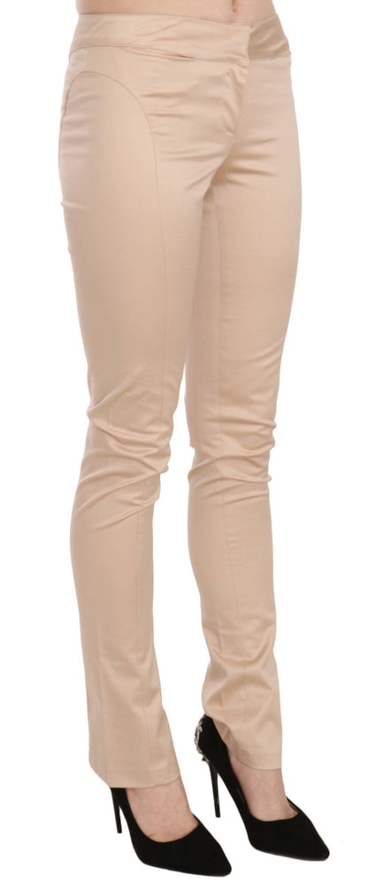 Just Cavalli Elegant Cream Low Waist Skinny Trousers Just Cavalli