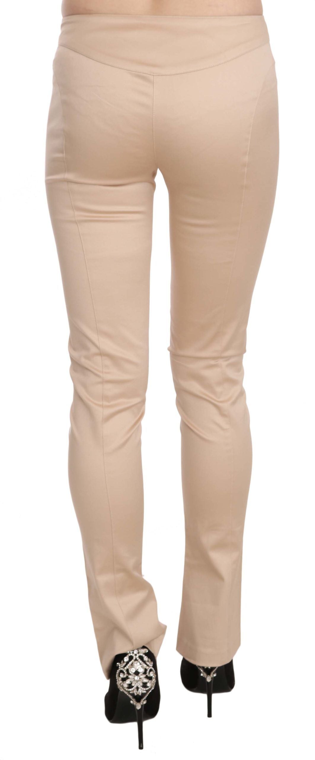 Just Cavalli Elegant Cream Low Waist Skinny Trousers Just Cavalli