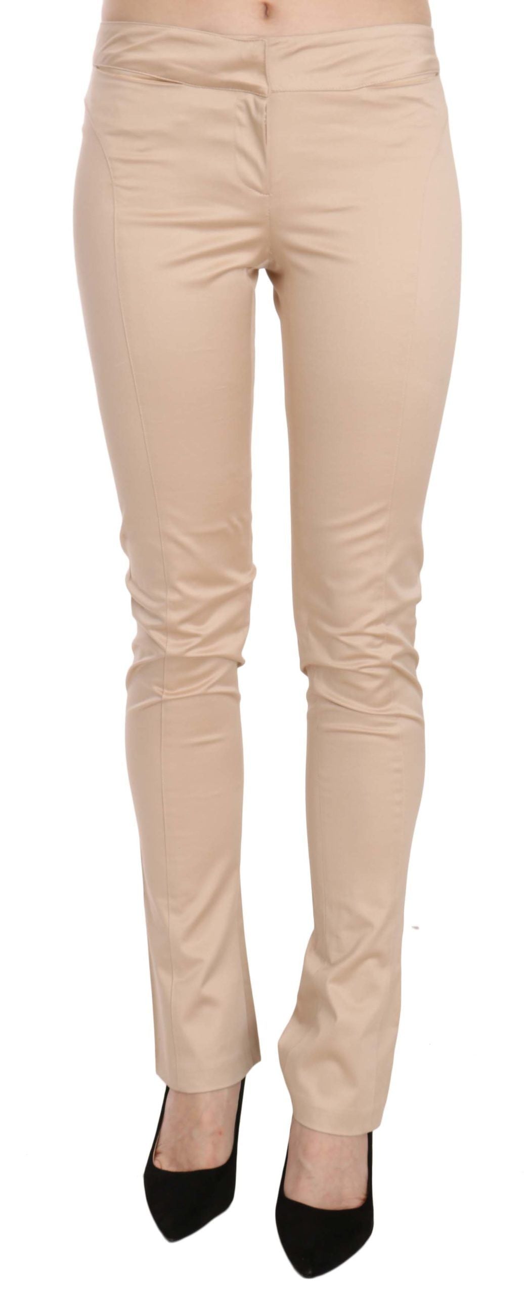 Just Cavalli Elegant Cream Low Waist Skinny Trousers Just Cavalli