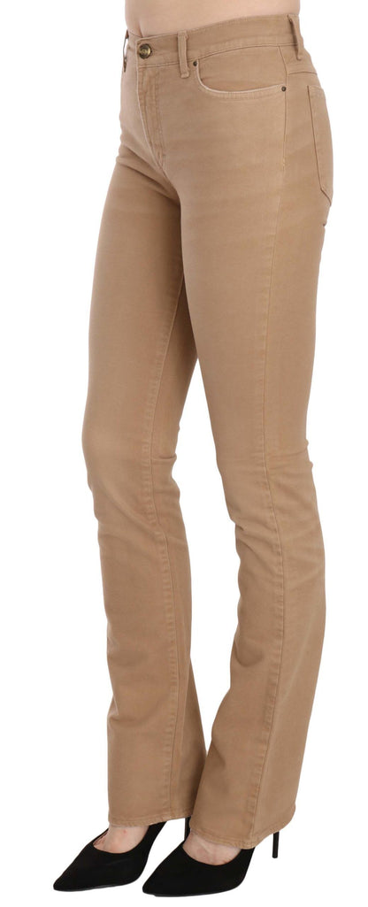 Just Cavalli Chic Brown Mid Waist Skinny Trousers Just Cavalli