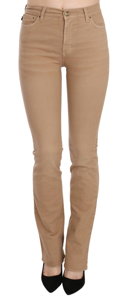 Just Cavalli Chic Brown Mid Waist Skinny Trousers Just Cavalli