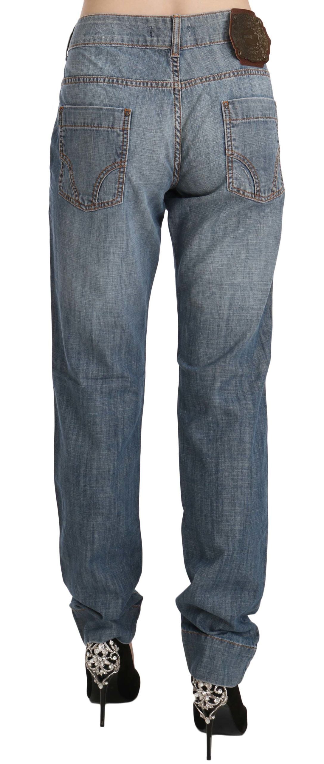 Just Cavalli Chic Blue Washed Slim Fit Denim Jeans Just Cavalli