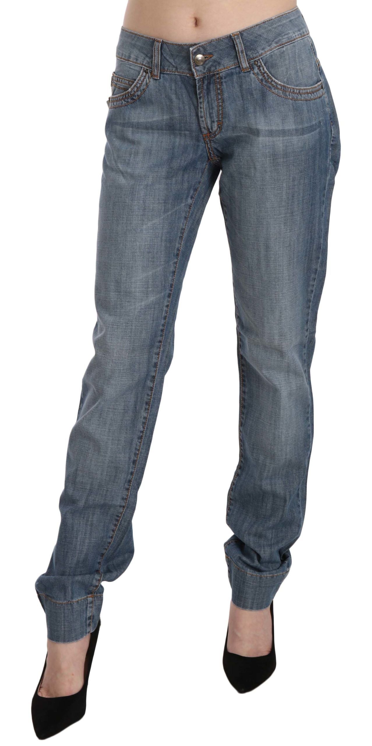 Just Cavalli Chic Blue Washed Slim Fit Denim Jeans Just Cavalli