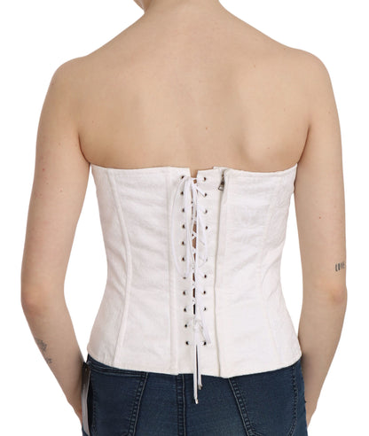 Dolce & Gabbana Elegant White Strapless Corset Top Dolce & Gabbana