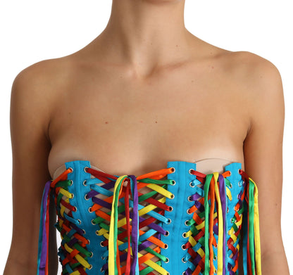 Dolce & Gabbana Multicolor Strapless Bustier Corset Top Dolce & Gabbana