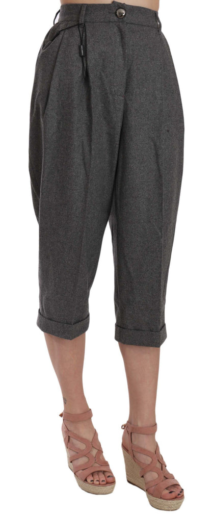 Dolce & Gabbana Elegant Gray Wool-Cashmere Pleated Trousers Dolce & Gabbana