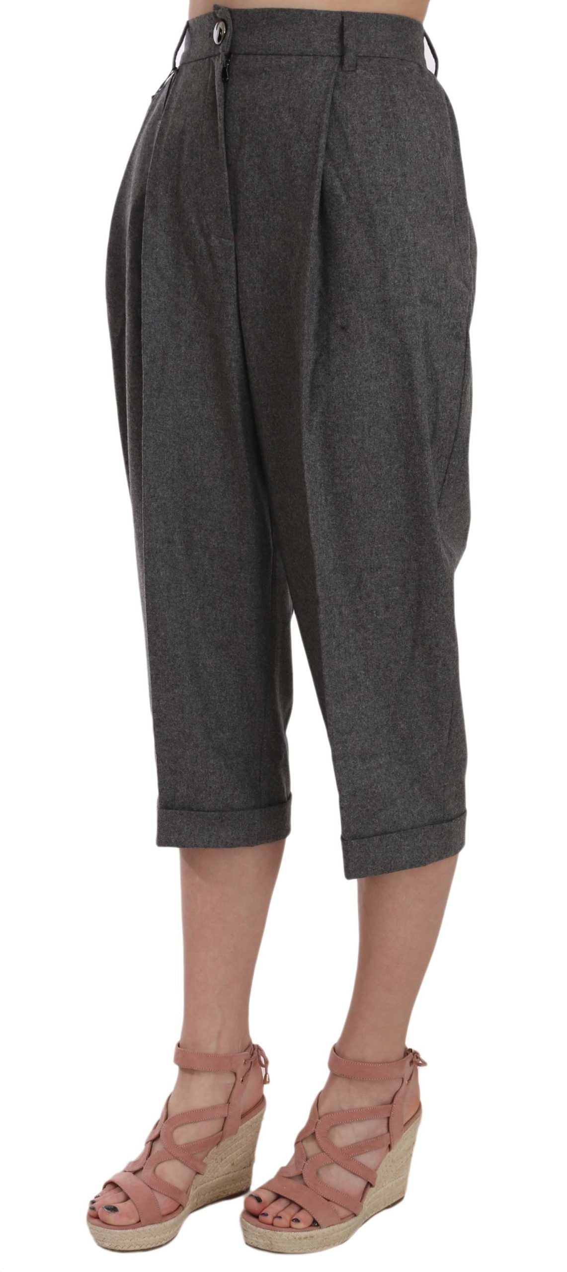 Dolce & Gabbana Elegant Gray Wool-Cashmere Pleated Trousers Dolce & Gabbana