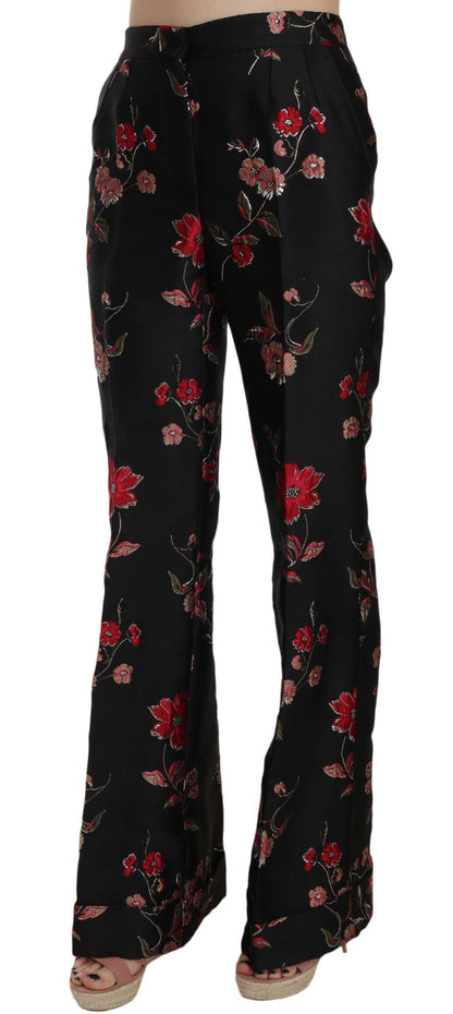 Dolce & Gabbana Elegant Floral Print Boot Cut Trousers Dolce & Gabbana