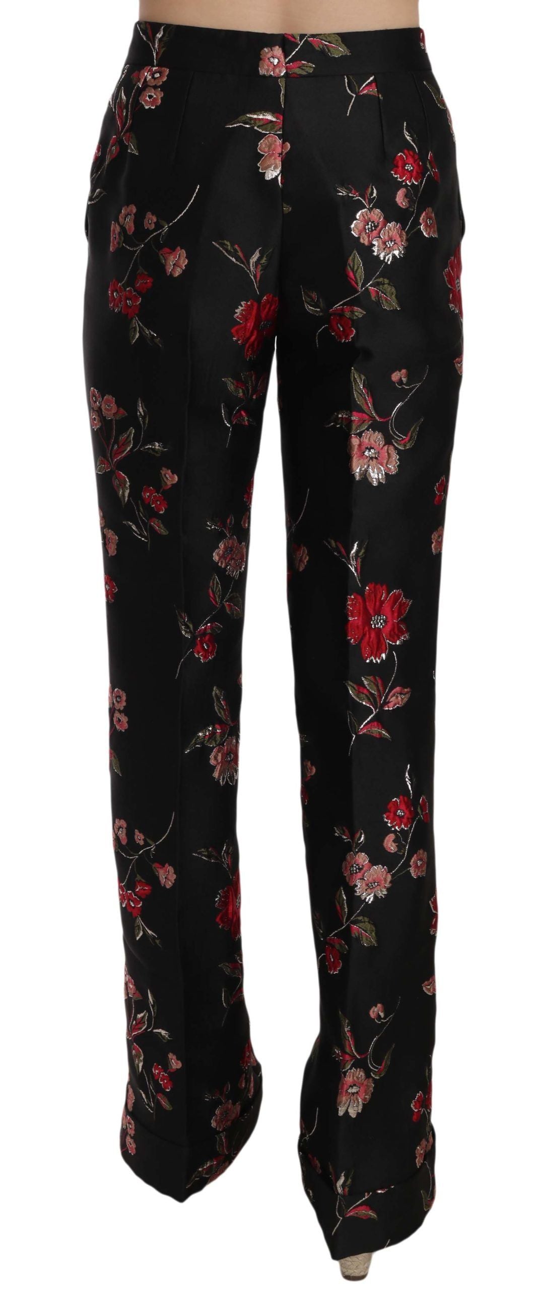 Dolce & Gabbana Elegant Floral Print Boot Cut Trousers Dolce & Gabbana