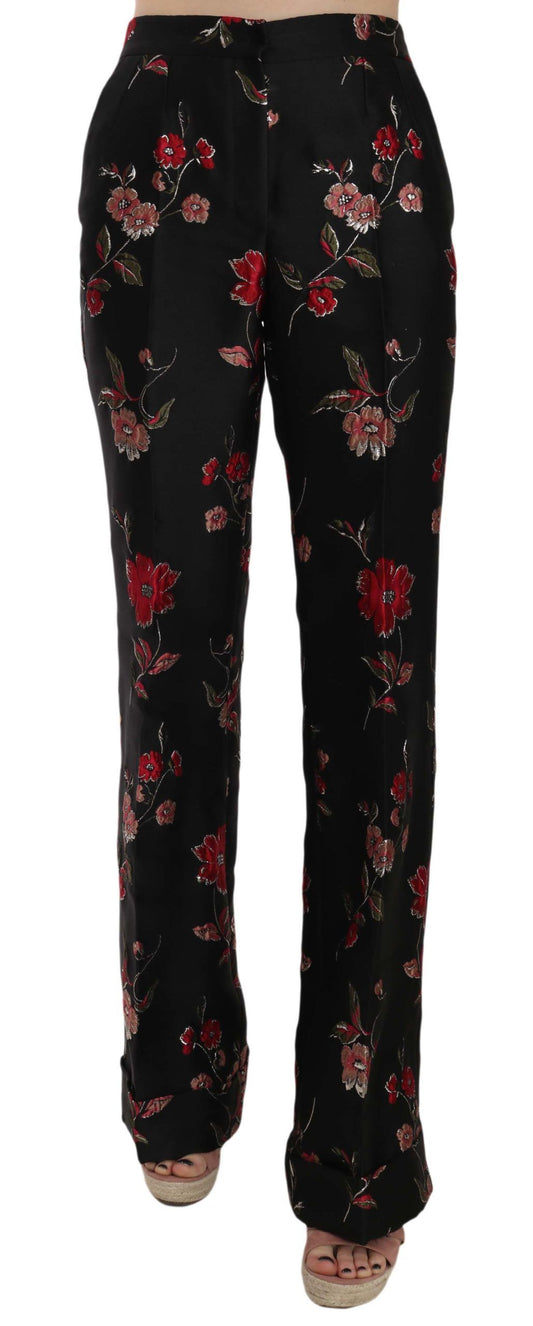 Dolce & Gabbana Elegant Floral Print Boot Cut Trousers Dolce & Gabbana