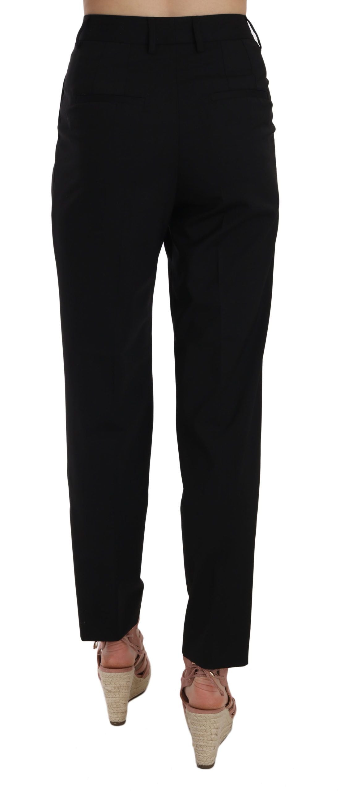 Dolce & Gabbana Elegant Pleated Tapered Black Trousers Dolce & Gabbana