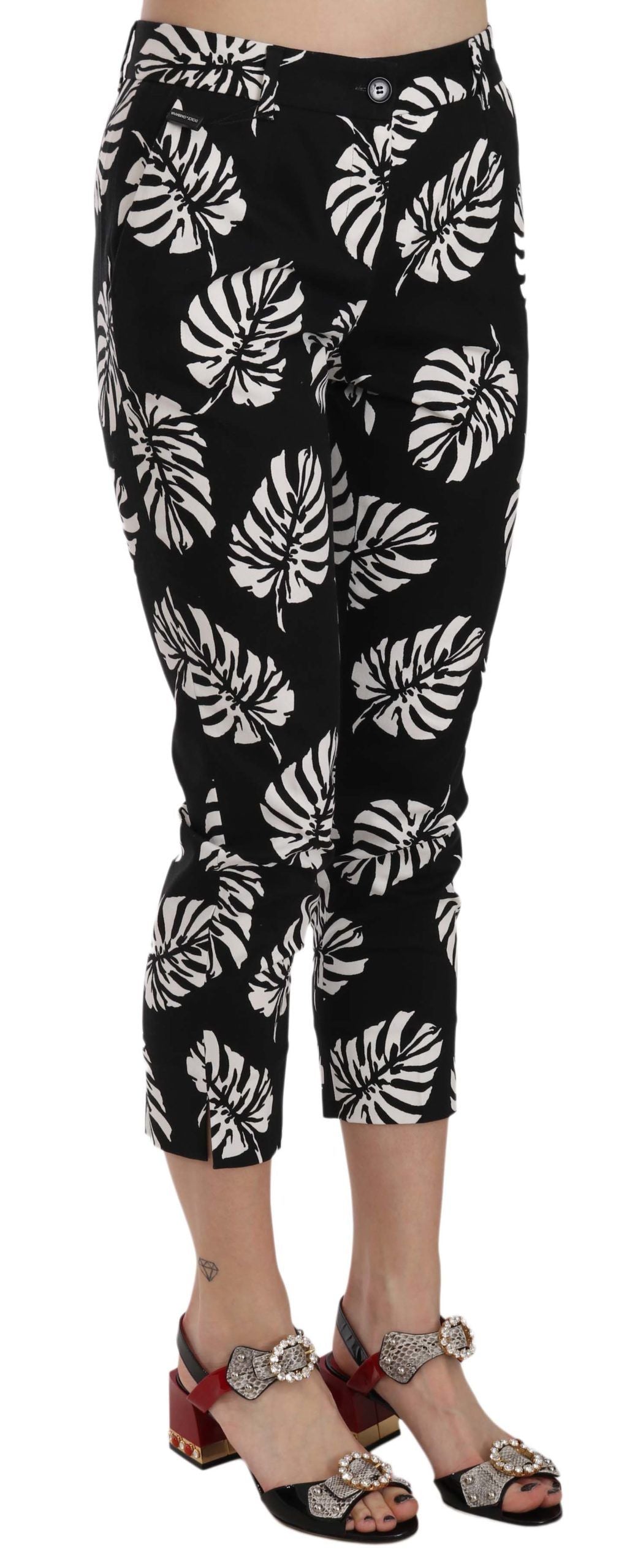 Dolce & Gabbana Elegant Skinny Capri With Palm Print Dolce & Gabbana