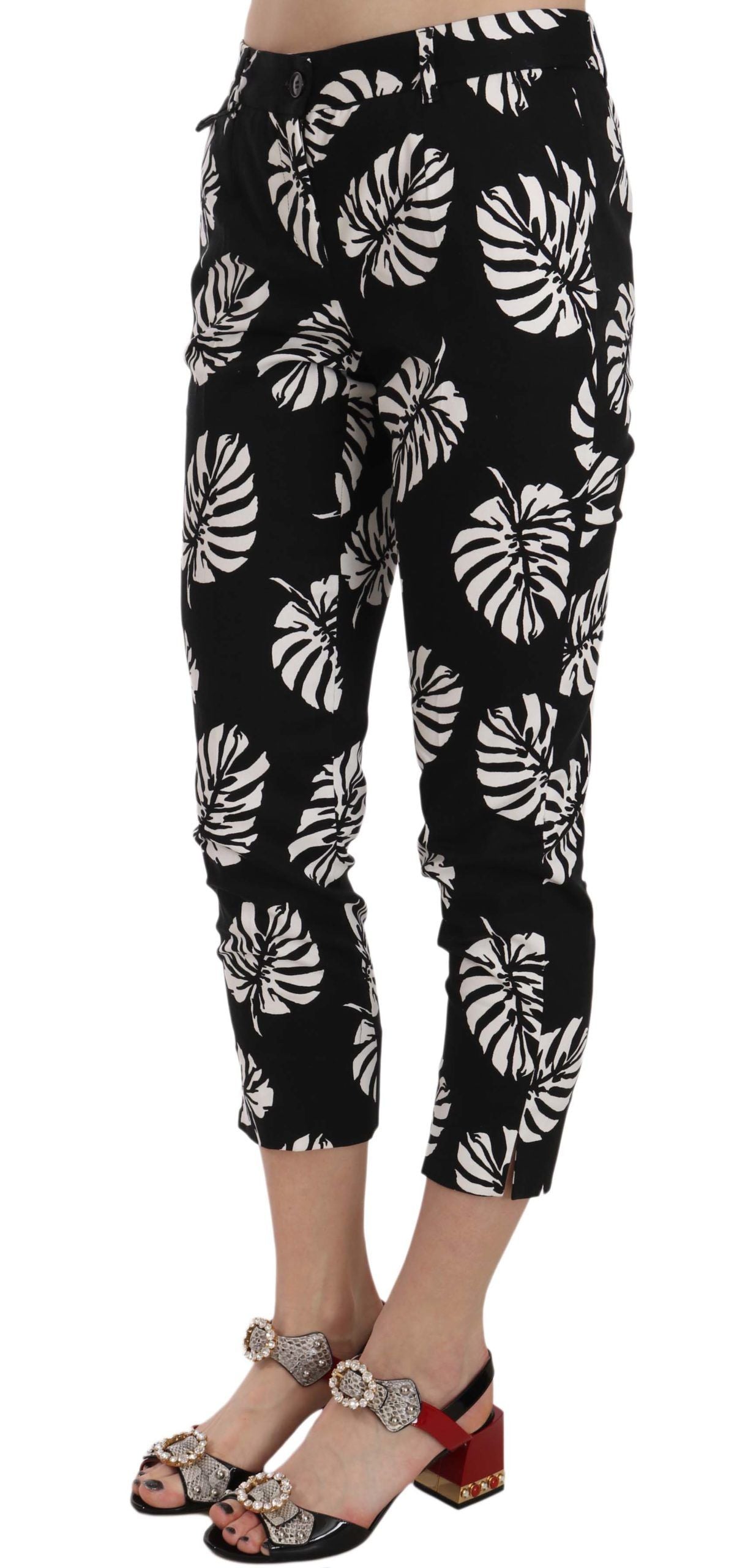 Dolce & Gabbana Elegant Skinny Capri With Palm Print Dolce & Gabbana