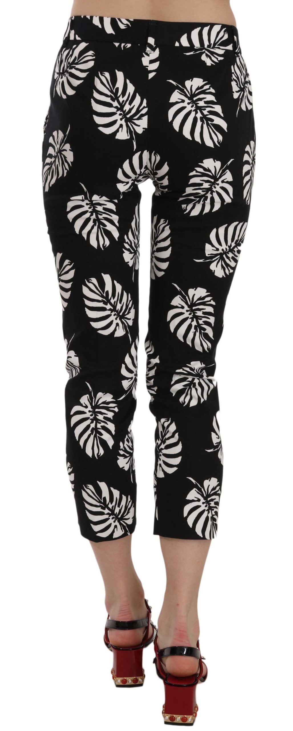 Dolce & Gabbana Elegant Skinny Capri With Palm Print Dolce & Gabbana