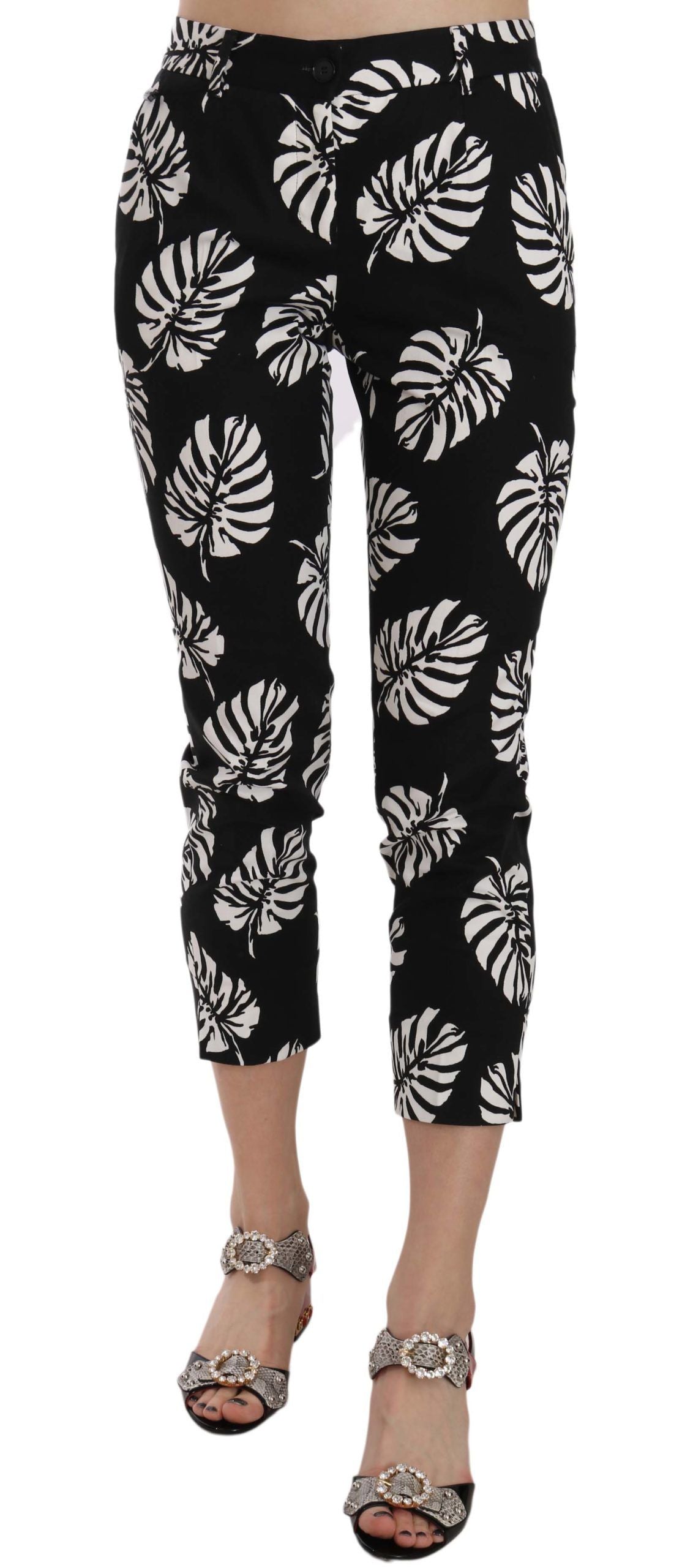 Dolce & Gabbana Elegant Skinny Capri With Palm Print Dolce & Gabbana