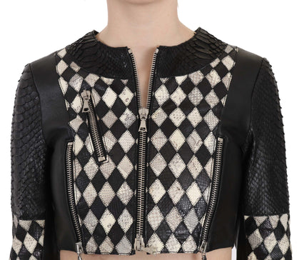 John Richmond Chic Biker-Inspired Cropped Leather Jacket John Richmond