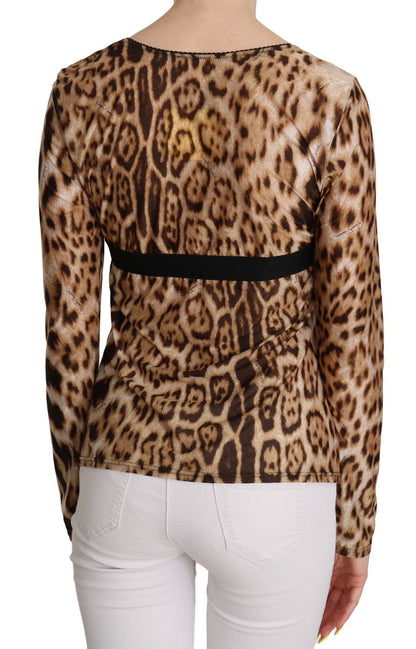 Roberto Cavalli Elegant Leopard Long Sleeve Top Roberto Cavalli