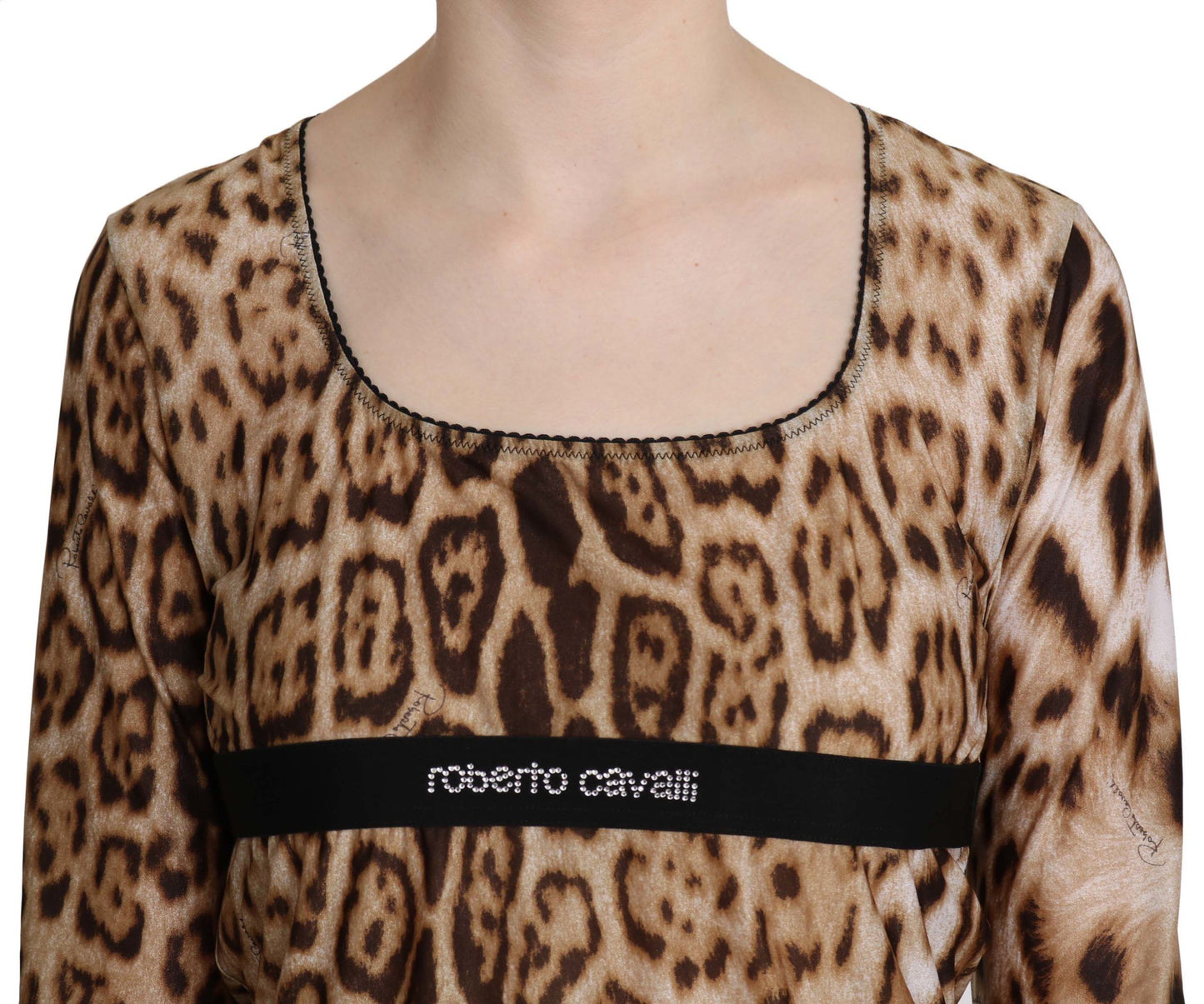 Roberto Cavalli Elegant Leopard Long Sleeve Top Roberto Cavalli