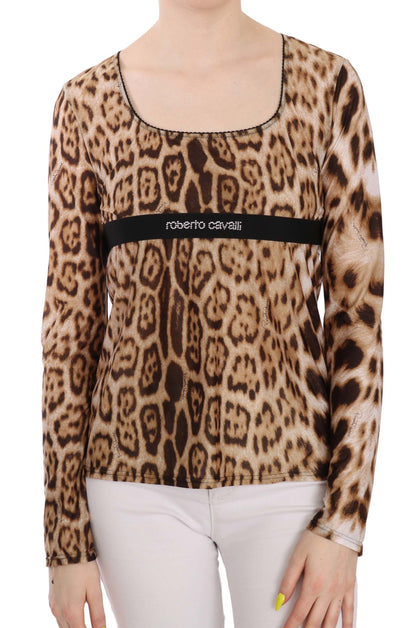 Roberto Cavalli Elegant Leopard Long Sleeve Top Roberto Cavalli