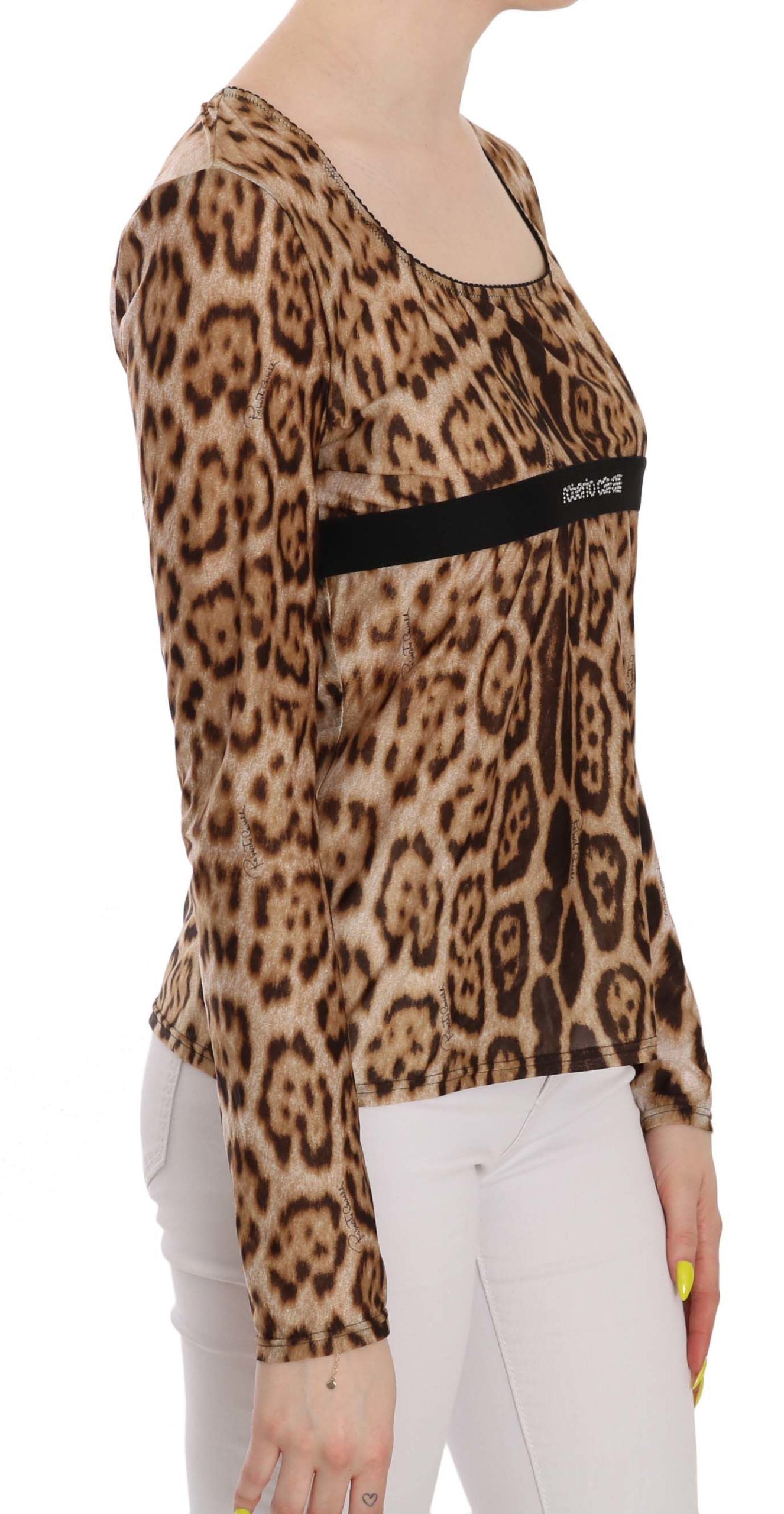 Roberto Cavalli Elegant Leopard Long Sleeve Top Roberto Cavalli