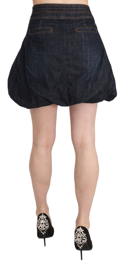 Exte Chic Dark Blue A-Line Mini Skirt Exte