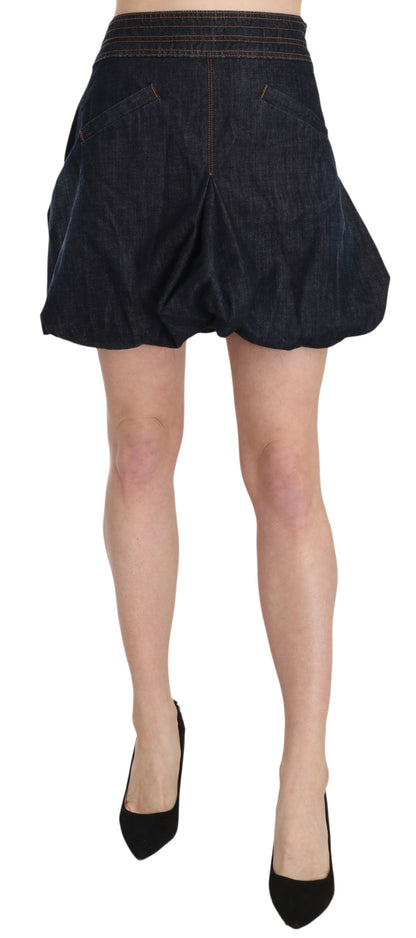 Exte Chic Dark Blue A-Line Mini Skirt Exte