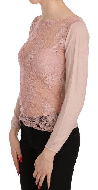 PINK MEMORIES Chic Pink See-Through Cotton Blouse PINK MEMORIES