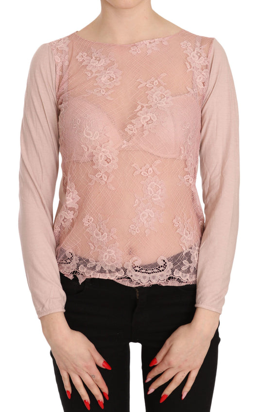 PINK MEMORIES Chic Pink See-Through Cotton Blouse PINK MEMORIES