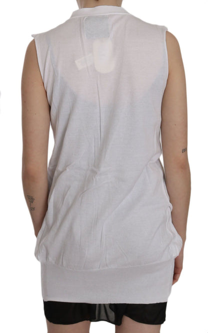 PINK MEMORIES Elegant Sleeveless Cotton Vest in Pristine White PINK MEMORIES