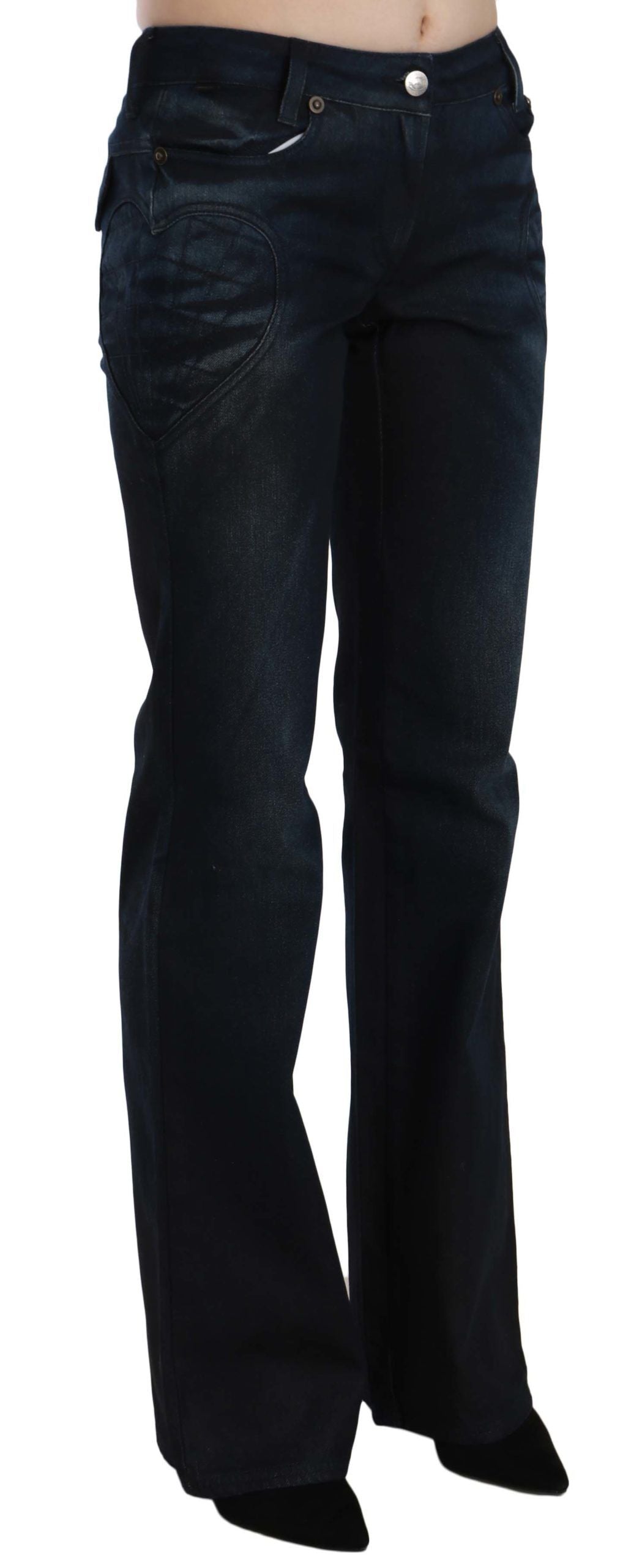 Just Cavalli Chic Mid Waist Straight Denim Pants Just Cavalli