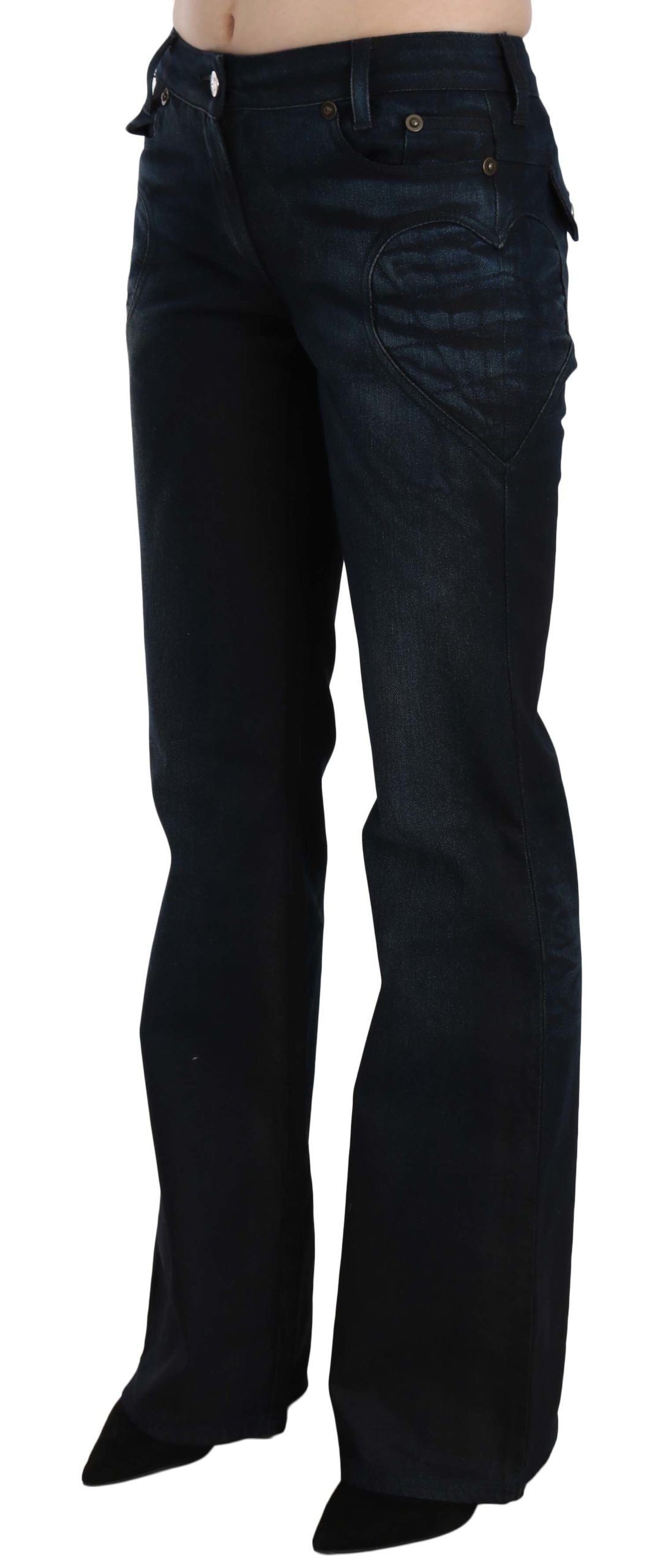 Just Cavalli Chic Mid Waist Straight Denim Pants Just Cavalli