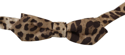 Dolce & Gabbana Exquisite Silk Leopard Print Bow Tie Dolce & Gabbana