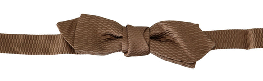 Dolce & Gabbana Elegant Brown Gold Bow Tie Dolce & Gabbana