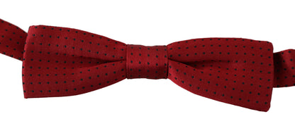 Dolce & Gabbana Elegant Red Dotted Silk Bow Tie Dolce & Gabbana