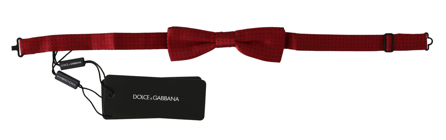 Dolce & Gabbana Elegant Red Dotted Silk Bow Tie Dolce & Gabbana