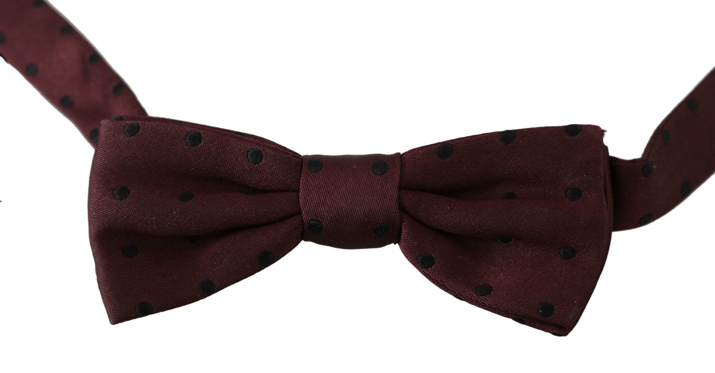 Dolce & Gabbana Elegant Silk Purple Dotted Bow Tie Dolce & Gabbana