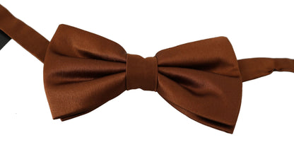 Dolce & Gabbana Elegant Silk Bow Tie in Bronze Elegance Dolce & Gabbana