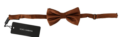 Dolce & Gabbana Elegant Silk Bow Tie in Bronze Elegance Dolce & Gabbana