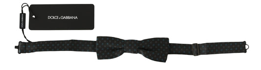 Dolce & Gabbana Elegant Gray Silk Patterned Bow Tie Dolce & Gabbana