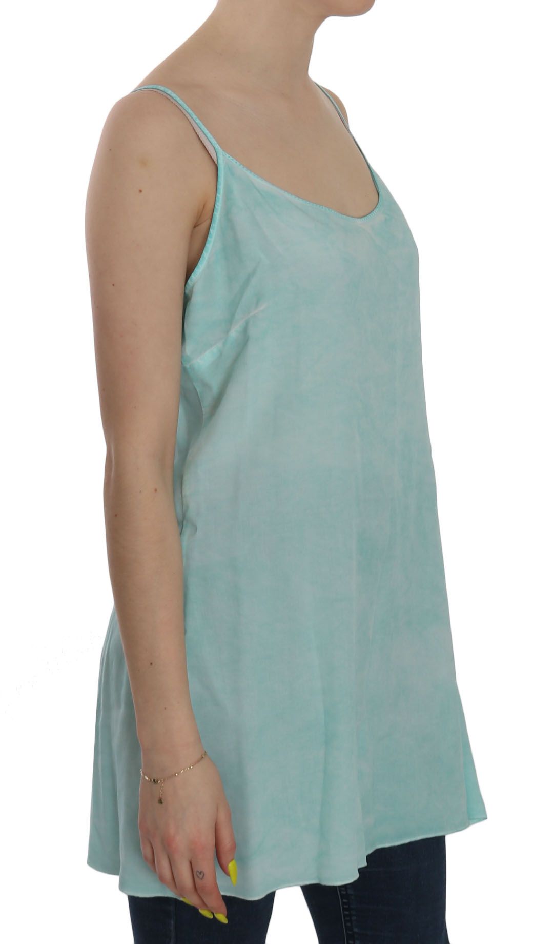 Ermanno Scervino Elegant Spaghetti Strap Sleeveless Blue Top Ermanno Scervino