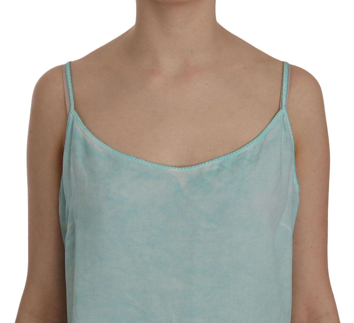 Ermanno Scervino Elegant Spaghetti Strap Sleeveless Blue Top Ermanno Scervino