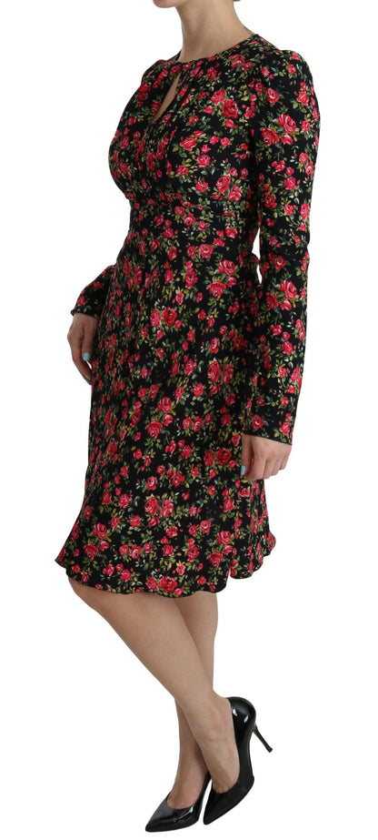 Dolce & Gabbana Floral A-Line Viscose Knee Length Dress Dolce & Gabbana